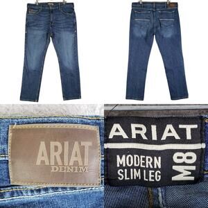 Ariat M8 Rebar Jeans Mens 40x30 Blue Modern Slim Straight Workwear Sebastian